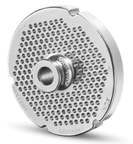 WOLFCUT | Stainless steel grinder plates for size 32 | LS | With hub | 4 grooves | Durable | 3,5 mm