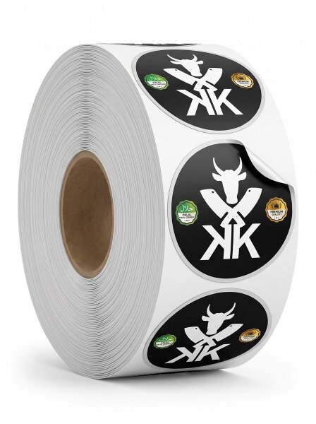 Etiket rulosu | LOGOLU sticker | Yuvarlak 5cm yapışkan film | 10000 adet
