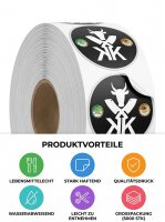 Etiket rulosu | LOGOLU sticker | Yuvarlak 5cm yapışkan film | 10000 adet