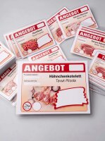 Set gelamineerde vleesetiketten. 140 stuks A7 | 35 stuks | A4-formaat | Neutraal
