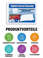 Laminierte Fleisch Etiketten Set. 140 Stück A6 | 35 Stück | A4 Format | neutral in Blau Version