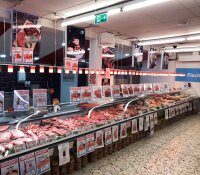 Laminierte Fleisch Etiketten Set. 140 Stück A6 | 35 Stück | A4 Format | neutral in Blau Version