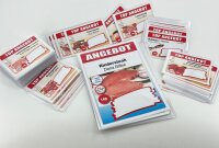 Lamine et etiketi seti. 140 adet A6 | 35 adet A4 format logolu, mavi versiyon