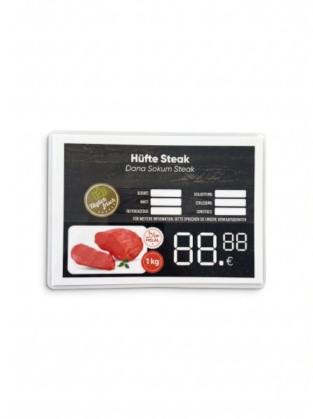 Laminierte Fleisch Etiketten Set. 140 Stück A6 | 35 Stück | A4 Format | neutral in Schwarz Version