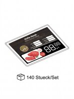 Laminierte Fleisch Etiketten Set. 140 Stück A6 | 35 Stück | A4 Format | neutral in Schwarz Version
