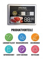 Laminierte Fleisch Etiketten Set. 140 Stück A6 | 35 Stück | A4 Format | neutral in Schwarz Version
