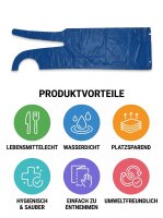 Tabliers jetables PE | Standard | Bleu | 75x135cm | 600 pièces / carton | (8x75)