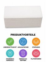 Folded paper towels | White | Cellulose | 2-ply | V-fold | 24x21cm | 3200 pcs / carton | (20x160)