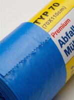 Premium vuilnis- en afvalzakken | 120L | (TYP70)Blauw | 70x110cm | 200 stuks / doos | (20x10)