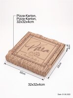 Pizza-Karton | Braun | 32x32x4cm | 100 Stück / Pack