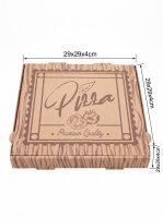 Pizza-Karton | Braun | 29x29x4cm | 100 Stück / Pack