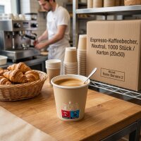 Espresso-Kaffeebecher | Neutral | 1000 Stück / Karton (20x50)