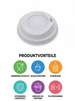 Deksel voor koffiebekers 90mm | 1000 stuks / doos | (10x100)