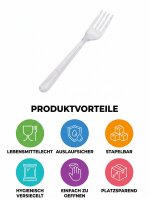 Plastic fork | Reusable | Deluxe | Transparent | 1000 pcs / carton | (10x100)