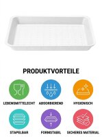 XPS Absorbierende Schaumschale A39 | weiß | 290x210x25mm | 440 Stück/Sack