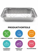 Pandax Aluschale | R65-650L | 224x132x34 | 1000 Stück / Karton | (10x100)