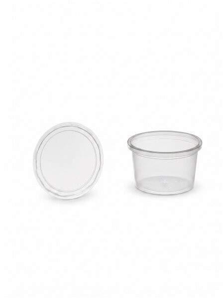 كوب أطعمة جاهزة علبة صلصة (Saucecup) - 100 cc | عبوة مركبة شفافة مع غطاء شفاف | 500 قطعة / كرتونة