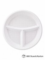 Mehrweg Menüteller | 3 geteilt | (PP)22cm | 800...