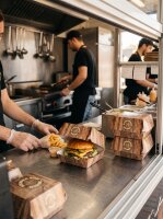 Hamburgerbox | Kraft | Wood Design-M | 500 stuks / doos | (50x10)