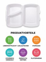 Meal box | IP4 | 1682x | 2-compartment | White | Laminated | 200 pcs / carton | (2x100)