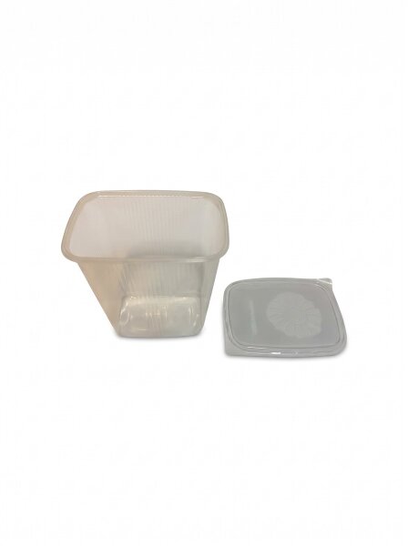 Salad box | 500 cc | Square | Combination pack | With lid | 250 pcs / carton