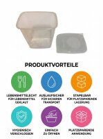 Salad box | 500 cc | Square | Combination pack | With lid | 250 pcs / carton