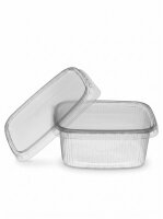 Salatbox | 250 cc | eckig | Kombi-Verpackung | mit Deckel...