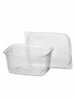 Salatbox | 125 cc | eckig | Kombi-Verpackung | mit Deckel...