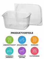 Saladebox | 125 cc | Hoekig | Combiverpakking | Met deksel | 250 stuks / doos