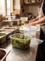 Saladebox | 125 cc | Hoekig | Combiverpakking | Met deksel | 250 stuks / doos