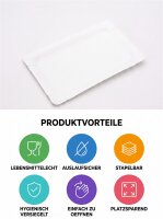 أطباق كرتونية مستطيلة | 13x20cm | 1500 قطعة / كرتونة | (6x250)