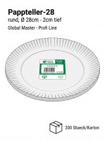 Pappteller-28 rund | Durchmesser 28cm-2cm tief | 200...