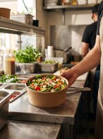 Salatbox Kombi | 1300ml | Kraft | 150 Stück / Karton