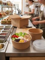 Saladebox combi | 1100ml | Kraft | 150 stuks / doos