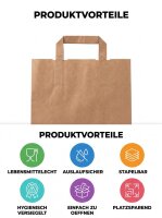 Paper carrier bags-brown | 32+17x27cm | 250 pcs / carton