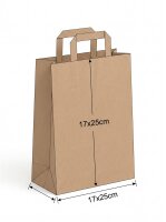 Sacs cabas en papier-marron | 26+17x25cm | 250...