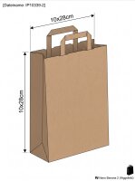 Sacs cabas en papier-marron | 22+10x28cm | 250...