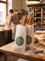 Sachets boulangerie à soufflets type 435 | 20+7x45cm | Avec neutre | Dr Krp blanc | Enfilés 1000 pièces / paquet