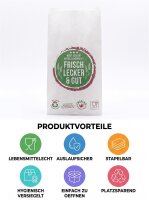 Bakery bags type 428 | 15+7x42cm | With neutral | Dr Krp white | Threaded 1000 pcs / pack