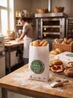 Bakery bags type 428 | 15+7x42cm | With neutral | Dr Krp white | Threaded 1000 pcs / pack
