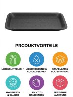 XPS emici köpük tabak A22-18 | Siyah | 270x135x18mm | 800 adet/çuval