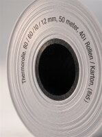لفة ورق حراري | 80 / 60 / 12 mm | 50 متر | 40 لفات / كرتونة | (8x5 )