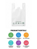 50 mic hemddraagtassen LLDPE wit met bedrukking | 32x20x60cm 250stuks/ doos
