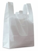 Sacs bretelles | HDPE | Blanc | En bloc | 28+14x48cm |...