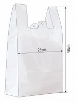 Sacs bretelles | HDPE | Blanc | En bloc | 28+14x48cm |...