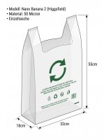 Sacs bretelles | 32+18x55 | Blanc | 50 microns | 350...