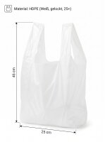 Sacs bretelles blancs | HDPE | En bloc | 25+12x45cm |...