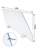 Cloison en plexiglas | 80x20cm | Épaisseur de...