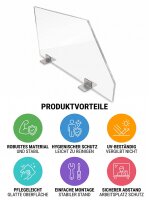 Plexiglas partition | 80x35cm | Wall thickness 5mm