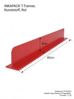 T-Trenner aus Kunststoff | Rot | 80x8cm
